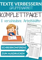 Vorschau - Arbeitsblätter - Texte verbessern - Grundschule 4. Klasse bis 6. Klasse Schreibkonferenz Deutsch - Deckblatt