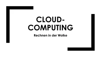 Vorschau - Präsentationen/Tafelbilder - Cloud Computing (Präsentation und H5P) - Deckblatt