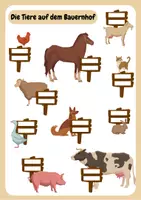 Vorschau - Spiele - Tiere auf dem Bauernhof: WoKa, BiKa, Wortschatzblatt, Domino - Deckblatt