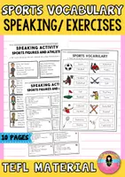 Vista previa - Hojas de trabajo - SPORTS VOCABULARY AND WORKSHEETS / VOCABULARIO DE DEPORTES - Portada