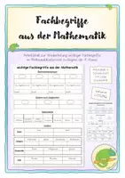 Vorschau - Arbeitsblätter - Fachbegriffe aus der Mathematik - Deckblatt