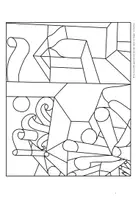 Vorschau - Mal- und Bastelvorlagen - Paul Klee: "Häuser mit Flaggen" - Ausmalbild - Seite 2