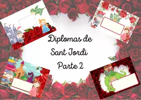 Vista previa - Manualidades / Dibujos para colorear - Pack punts de llibre I diplomes per Sant Jordi - página 1