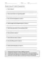 Vorschau - Arbeitsblätter - AB mit Fragen zum Thema "Canberra" + Lösungsblatt - Deckblatt