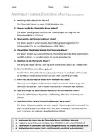 Vorschau - Arbeitsblätter - AB mit Fragen zum Thema "Chinesische Mauer" + Lösungsblatt + Mindmap + Infografik - Seite 3