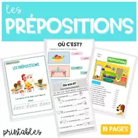 Aperçu - Feuilles d'exercices - Livret Activités Fiches Les Prépositions de lieu - Page de couverture