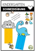 Vorschau - Arbeitsblätter - Schneideübungen Kindergarten & Vorschule – Feinmotorik trainieren mit Schneidekarten - schneiden - Deckblatt