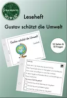 Vorschau - Arbeitsblätter - Leseheft sinnentnehmendes Lesen Earth Day - Gustav schützt die Umwelt - Klasse 2+3 - Deckblatt