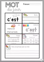 Aperçu - Feuilles d'exercices - MOT DU JOUR Mots fréquents / Outils SÉRIE 1 - Page 1