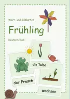 Vorschau - Fördermaterial/Inklusion - Wort-und Bildkarten Frühling/Ostern/Frühblüher für Deutsch oder DaZ - Wortschatz - Deckblatt