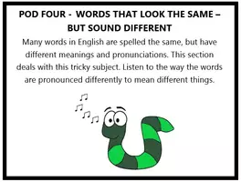 Vorschau - Videos - CLASSPOD FOUR - WORDS THAT LOOK THE SAME – BUT SOUND DIFFERENT - Deckblatt