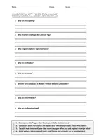 Vorschau - Arbeitsblätter - Lernplakat + AB mit Fragen zum Thema "Cowboy" + Lösungsblatt + Infografik - Seite 1