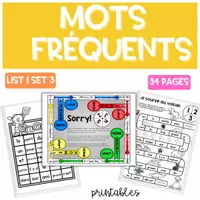 Aperçu - Jeux - Jeux pour les Mots fréquents LIST 1 SET 3 - Page de couverture