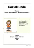 Vorschau - Stundenentwürfe - Unterrichtsbesuch/Lehrprobe Warum geht es Maria in Deutschland besser? Afghanistan - Deckblatt