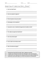 Vorschau - Arbeitsblätter - AB mit Fragen zum Thema "Dame (Brettspiel)" + Lösungsblatt - Deckblatt