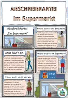 Vista previa - Tarjetas / Manipulativos - Índice de transcripción / Textos transcritos "Im Supermarkt" Alemán - Portada