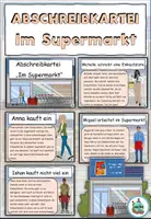 Vista previa - Tarjetas / Manipulativos - Índice de transcripción / Textos transcritos "Im Supermarkt" Alemán - página 1