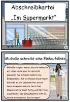 Vista previa - Tarjetas / Manipulativos - Índice de transcripción / Textos transcritos "Im Supermarkt" Alemán - página 2