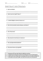 Vorschau - Arbeitsblätter - AB mit Fragen zum Thema "Dämonen" + Lösungsblatt + Infografik - Deckblatt