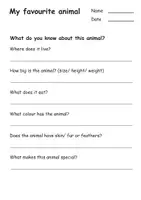 Vorschau - Arbeitsblätter - Englisch Steckbrief "My favourite animal" - Seite 2