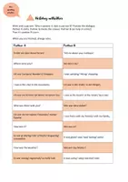 Vorschau - Arbeitsblätter - Holiday activities - Tandembogen und Partnerinterview (differenziert) - Seite 1