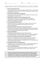 Vorschau - Arbeitsblätter - AB mit Fragen zum Thema "Demokratische Partei (USA)" + Lösungsblatt - Seite 1