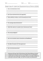 Vorschau - Arbeitsblätter - AB mit Fragen zum Thema "Demokratische Partei (USA)" + Lösungsblatt - Deckblatt