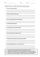 Vorschau - Arbeitsblätter - AB mit Fragen zum Thema "Demonstration" + Lösungsblatt + Mindmap + Infografik - Deckblatt