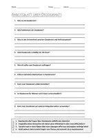 Vorschau - Arbeitsblätter - AB mit Fragen zum Thema "Deodorant" + Lösungsblatt + Mindmap + Infografik - Deckblatt