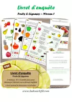 Aperçu - Apprentissages en autonomie - Kit Livrets d'enquête Fruits et Légumes - Niveaux 1 et 2 - Page 1