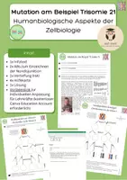 Vorschau - Stundenentwürfe - Materialpaket: Entwurf + Material zur Entstehung von Trisomie 21 Genommutation Nondisjunktion Meiose - Seite 1