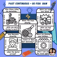 Vista previa - Juegos / Gamificación - Past Continuous - Go Fish Game - B&W - Portada