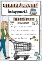 Vorschau - Text - Lesetext Silbenlesen "Im Supermarkt" Thema Einkaufen - DaZ / DaF / Deutsch - Deckblatt