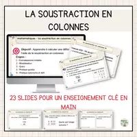 Aperçu - Préparation de séquence / Séquence complète - La soustraction en colonnes - Séquence clé en main - Page de couverture