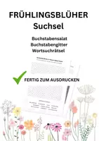 Vorschau - Arbeitsblätter - Frühling FRÜHLINGSBLÜHER Suchsel, Wortsuchrätsel, Buchstabensalat - Deckblatt