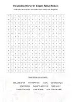Vorschau - Arbeitsblätter - Frühling FRÜHLINGSBLÜHER Suchsel, Wortsuchrätsel, Buchstabensalat - Seite 1