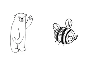 Vorschau - Mal- und Bastelvorlagen - Brown Owl and the Bee Hive - Story Sticks - Seite 1