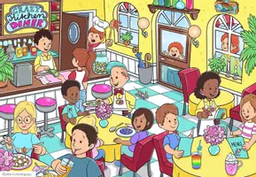 Vorschau - Arbeitsblätter - At the Restaurant - Wimmelbild + Aufgaben (Englisch 3.-5. Schulstufe) - Seite 3