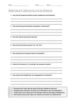 Vorschau - Arbeitsblätter - Lernplakat + AB mit Fragen zum Thema "Deutsche Sprache" + Lösungsblatt + Infografik - Seite 1