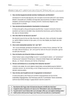 Vorschau - Arbeitsblätter - AB mit Fragen zum Thema "Deutsche Sprache" + Lösungsblatt + Infografik - Seite 2