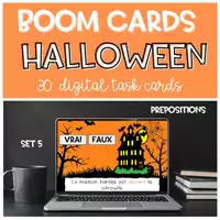 Aperçu - Apprentissages en autonomie - HALLOWEEN Prepositions BOOM CARDS Petit livre SET 5 - Page de couverture