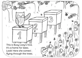 Vista previa - Manualidades / Dibujos para colorear - Brown Owl and the Bee Hive - Dibujos para colorear - página 1