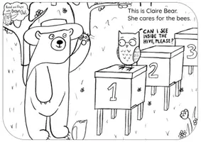 Vista previa - Manualidades / Dibujos para colorear - Brown Owl and the Bee Hive - Dibujos para colorear - página 2