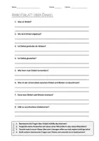 Vorschau - Arbeitsblätter - AB mit Fragen zum Thema "Dinkel" + Lösungsblatt - Deckblatt