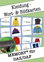 Vorschau - Bildkarten - Kleidung - Wort- & Bildkarten/ Memory - Deckblatt