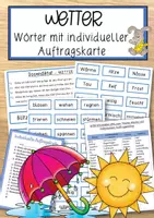 Vorschau - Anderer Materialtyp - Wörter mit individueller Auftragskarte zum WETTER - Deckblatt