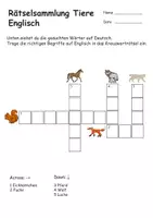 Vorschau - Stundenentwürfe - Rätselsammlung Tiere auf Englisch - 13 Rätsel - Seite 1