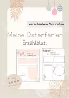Vorschau - Arbeitsblätter - Meine Osterferien - Erzählblatt im Boho-Stil - Deckblatt