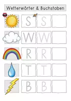 Vorschau - Anderer Materialtyp - Wetter - Anlaute + Buchstaben - Seite 1
