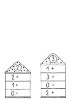 Vorschau - Poster - Zahlenhäuser: Plakate zum Üben der Zahlzerlegungen bis 10 - Mathematik Anfangsunterricht - Seite 1